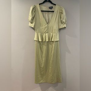 Danielle Bernstein for Macy's Pin Dot Ruffle Peplum Midi dress